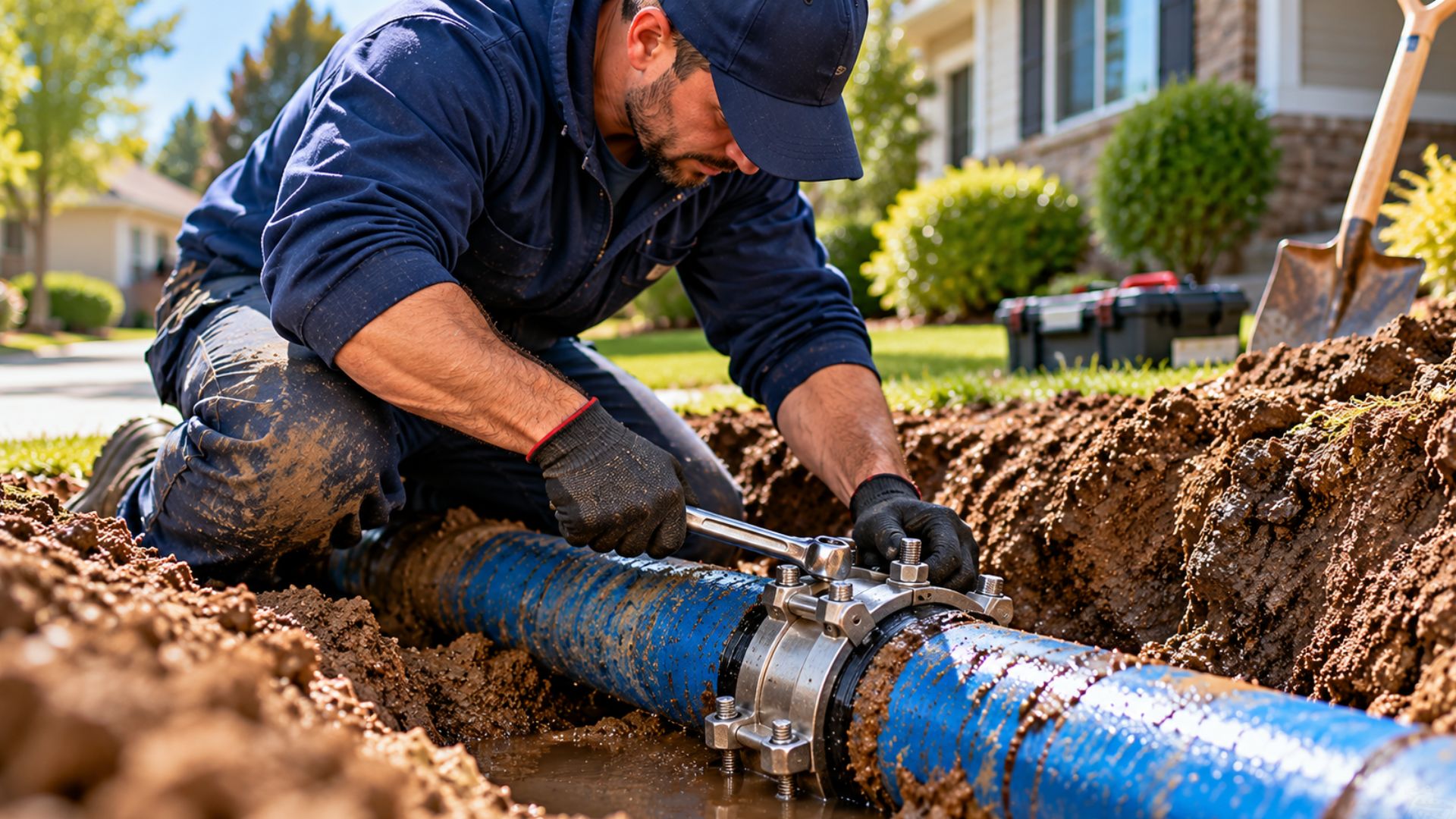 Main water line repair on Long Island by Doodyman To The Rescue